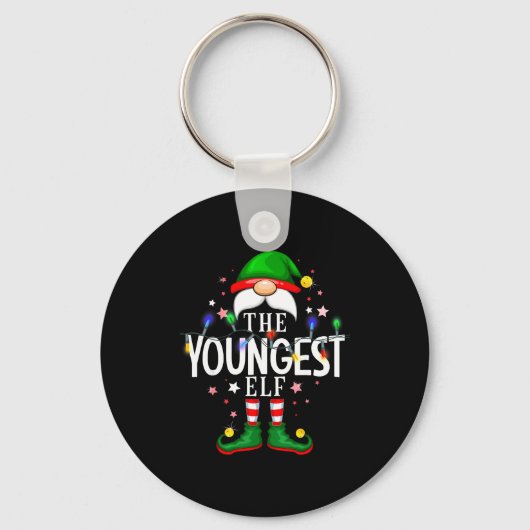 The Youngest Elf Christmas Family Pajama Party Sleutelhanger (Voorkant)