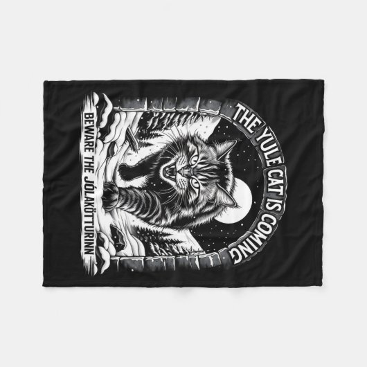 The Yule Cat Is Coming Beware Jolakotturinn Quote  Fleece Deken (Voorkant (Horizontaal))