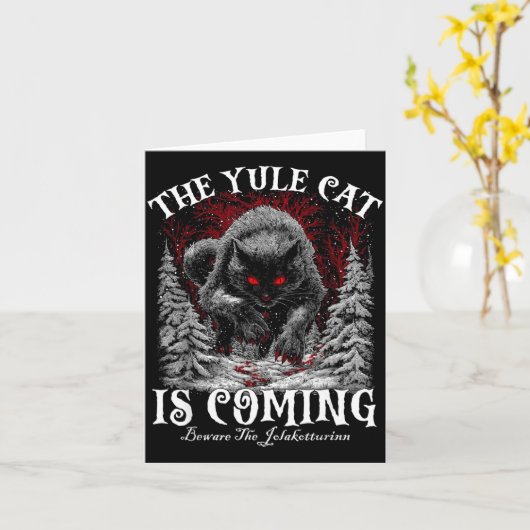 The Yule Cat Is Coming  Kaart (Gele Bloem)