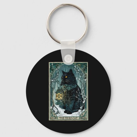 The Yule Cat Tarot Card Icelandic Folklore Christm Sleutelhanger (Voorkant)