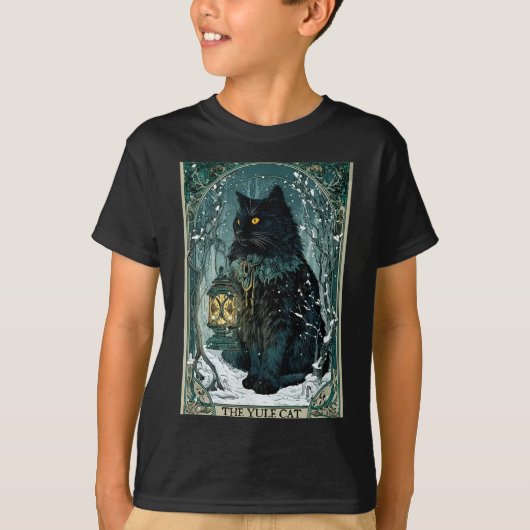 The Yule Cat Tarot Card Icelandic Folklore Christm T-shirt (Voorkant)