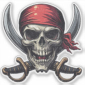The Zee Pirate Tavern - Skull N Botten Sticker (Voorkant)
