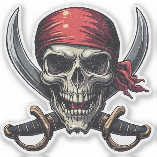 The Zee Pirate Tavern - Skull N Botten Sticker (Voorkant)