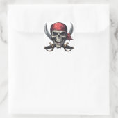 The Zee Pirate Tavern - Skull N Botten Vierkante Sticker (Tas)