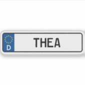 Thea Duitse Auto Licentie Bord Sticker (Voorkant)