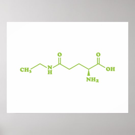 Theanine Moleculaire Chemische Formule van Thee Poster (Voorkant)