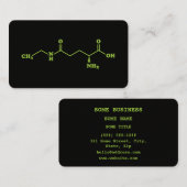 Theanine Moleculaire Chemische Formule van Thee Visitekaartje (Voorkant / Achterkant)