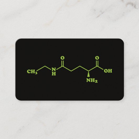 Theanine Moleculaire Chemische Formule van Thee Visitekaartje (Voorkant)