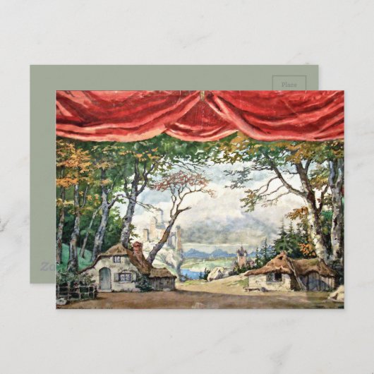 THEATER BACKDROP DECOR, BALLET GISELLE GIFT BRIEFKAART (Voorkant / Achterkant)