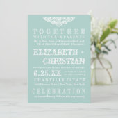 Theater Bill Wedding Invitation-ice blue Kaart (Staand voorkant)