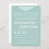 Theater Bill Wedding Invitation-ice blue Kaart (Voorkant / Achterkant)