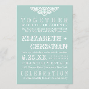 Theater Bill Wedding Invitation-ice blue Kaart