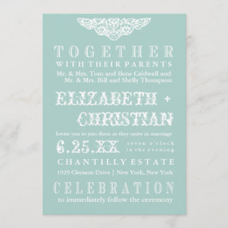 Theater Bill Wedding Invitation-ice blue Kaart