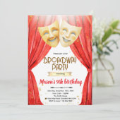 Theater bioscoop verjaardagsfeest uitnodiging (Staand voorkant)