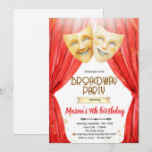 Theater bioscoop verjaardagsfeest uitnodiging (Voorkant / Achterkant)