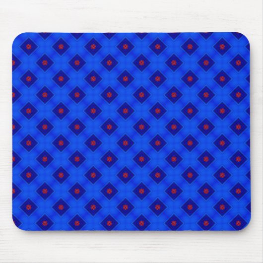 Theater Blue en Red Pattern Mousepad Muismat (Voorkant)