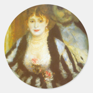 Theater Box van Pierre Renoir, Vintage Fine Art Ronde Sticker