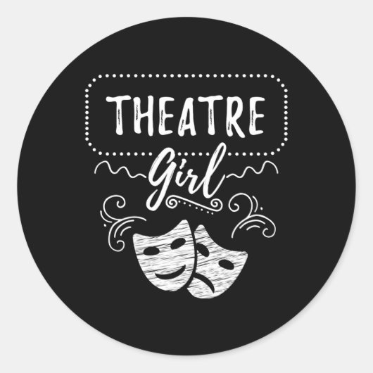 Theater Broadway Musical Ronde Sticker (Voorkant)