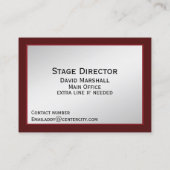 Theater Curtains Silver Screen Visitekaartje (Achterkant)