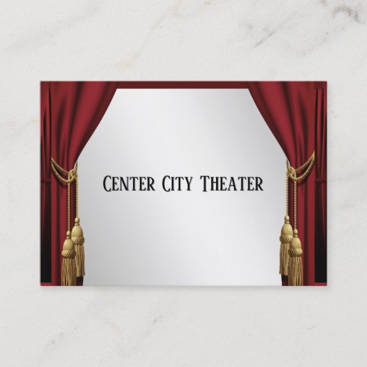 Theater Curtains Silver Screen Visitekaartje (Voorkant)