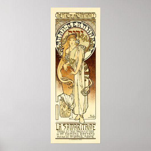 Theater de la Renaissance Sarah Bernhardt Mucha Poster (Voorkant)