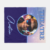 Theater Deep Royal Custom Foto en Naam Fleece Deken (Voorkant (Horizontaal))
