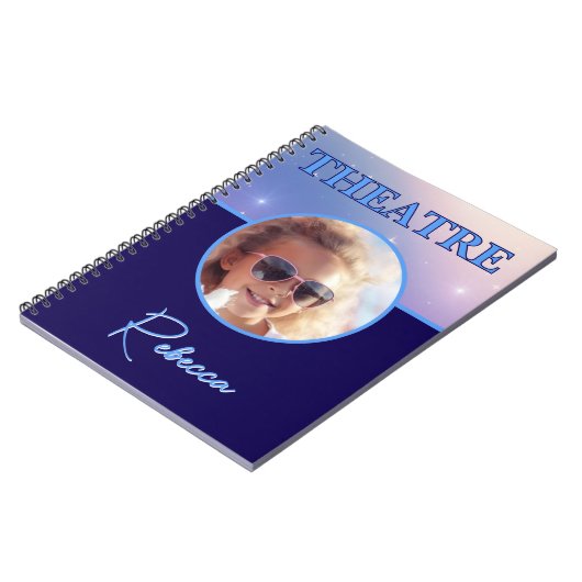 Theater Deep Royal Custom Foto en Naam Notitieboek (Linkerzijde)