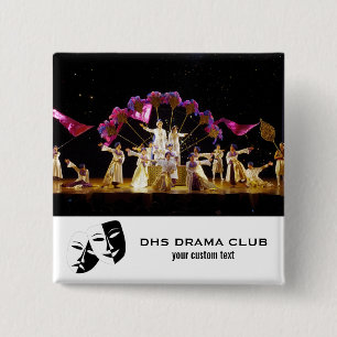Theater Drama Club Aangepast fotocollage Vierkante Button 5,1 Cm