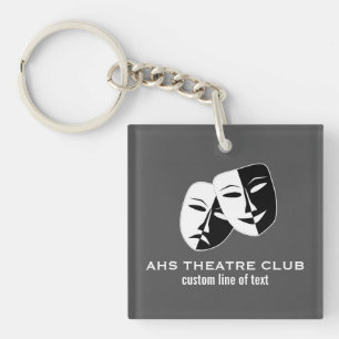 Theater Drama Club maskeert Aangepaste Thespian Na Sleutelhanger