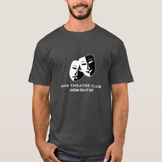 Theater Drama Club Maskers Aangepaste Thespian Naa T-shirt (Voorkant)