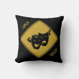 Theater Happy Sad Griekse maskers Gold Sierkussen