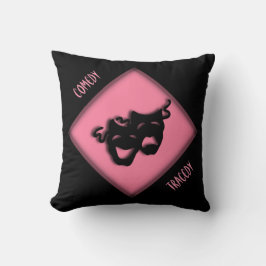 Theater Happy Sad Griekse maskers roze Sierkussen