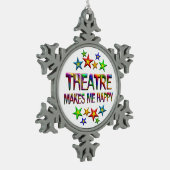 Theater Happy Tin Sneeuwvlok Ornament (Links)