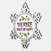 Theater Happy Tin Sneeuwvlok Ornament (Rechts)
