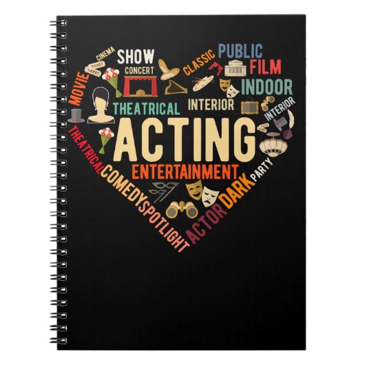 Theater Heart Drama Acting Notitieboek (Voorkant)