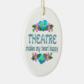 Theater Heart Happy Keramisch Ornament (Rechts)