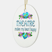 Theater Heart Happy Keramisch Ornament (Links)