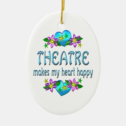 Theater Heart Happy Keramisch Ornament (Voorkant)