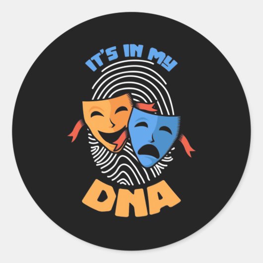 Theater in mijn DNA Ronde Sticker (Voorkant)