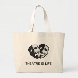 Theater is leven grote tote bag