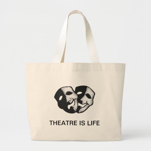 Theater is leven grote tote bag (Voorkant)