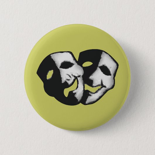 Theater is leven ronde button 5,7 cm (Voorkant)