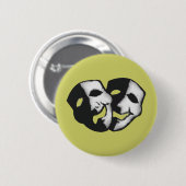 Theater is leven ronde button 5,7 cm (Voorkant /achterkant)