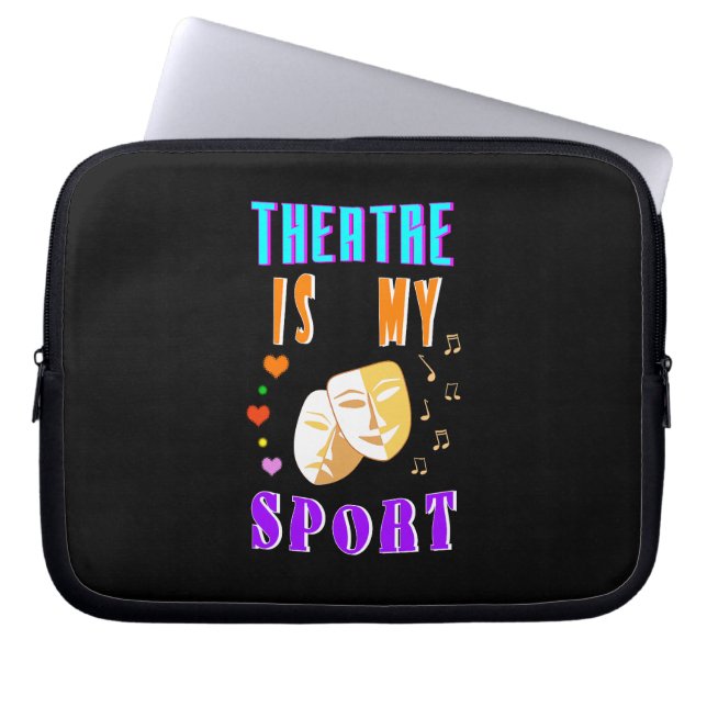 Theater is mijn sportacteursdrama laptop sleeve (Voorkant)