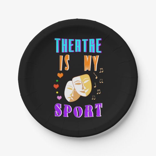 Theater is mijn sportacteursdrama papieren bordje (Voorkant)