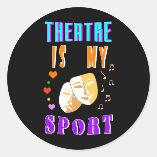 Theater is mijn sportacteursdrama ronde sticker (Voorkant)