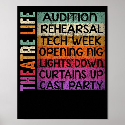 Theater Life Audition repetitie Tech Week Poster (Voorkant)