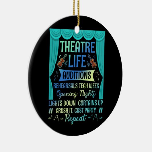 Theater Life Auditions Nerd Actor Musical Theater Keramisch Ornament (Rechts)