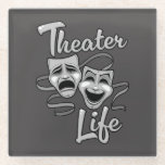 Theater Life Comedy en Tragedy Masks Glazen Onderzetter<br><div class="desc">Breng het podium tot leven met een ontwerp dat het hart van het drama vastlegt. De klassieke komedie- en tragiekmaskers staan centraal in stromende linten en worden gecombineerd met gedurfde letters die met trots het theaterleven verklaren. Een perfect eerbetoon aan de emoties, verhalen en passie die de wereld van performance...</div>