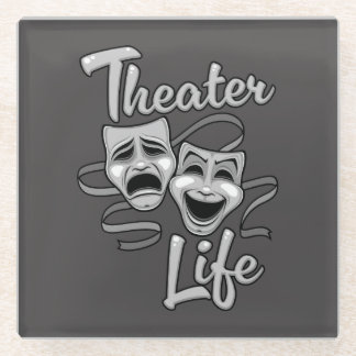 Theater Life Comedy en Tragedy Masks Glazen Onderzetter